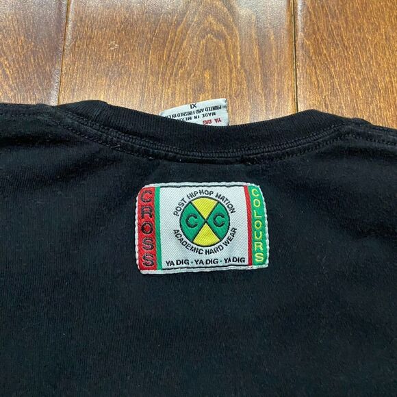 Cross Colours Vintage TLC 92' Hip Hop Rap Tee Black Shirt Mens Size Extra Large - Picture 5 of 8
